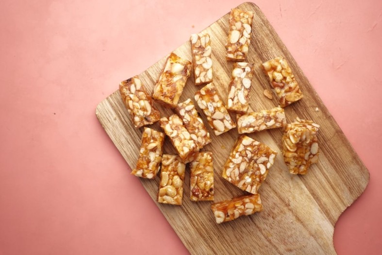 Free Homemade Protein Bars on a Cutting Board Stock Photo